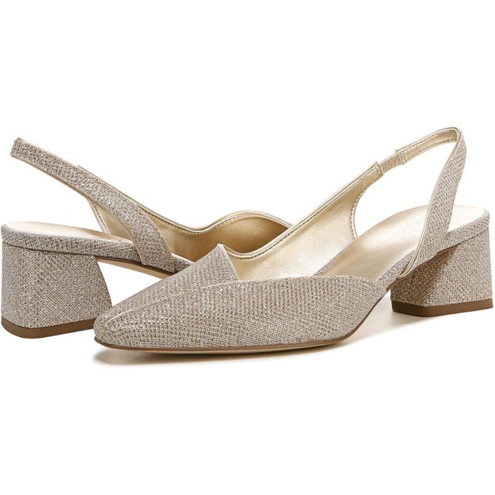 Franco Sarto Womens Jeen 2 Ivory Round Toe Slip On Slingback Heels Shoes NWT